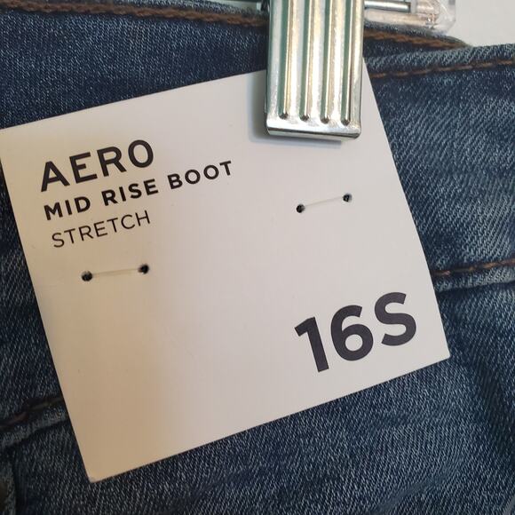 Aero Mid Rise Boot Stretch Jeans (XL) 16 Short Gorpcore Blue Denim Casual NWT - Picture 11 of 13